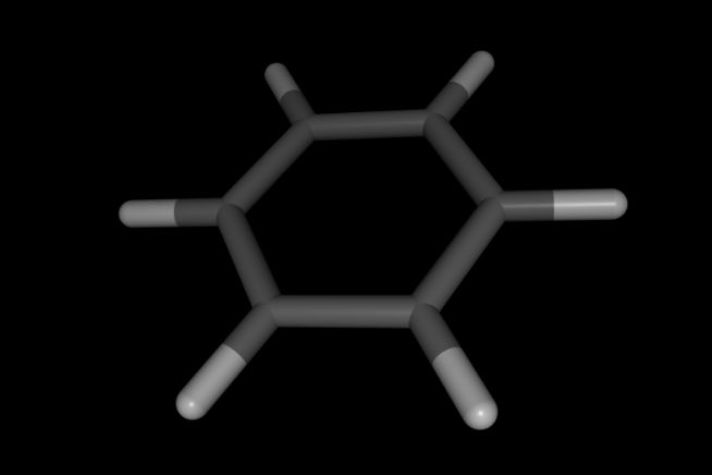 Image of a benzene molecule created from a smiles string