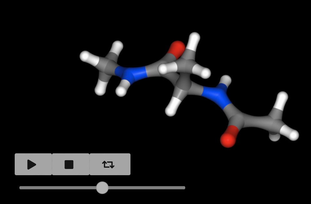 View of first molecule the subset of the aladip movie
