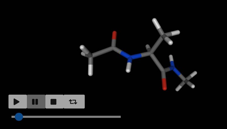 View of first molecule in the aladip movie