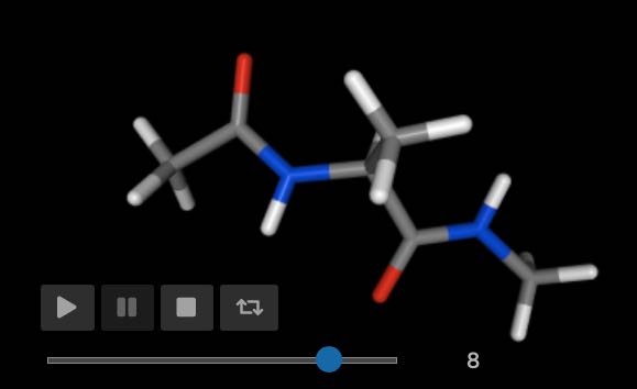 Still from a movie of the aladip molecule being bent